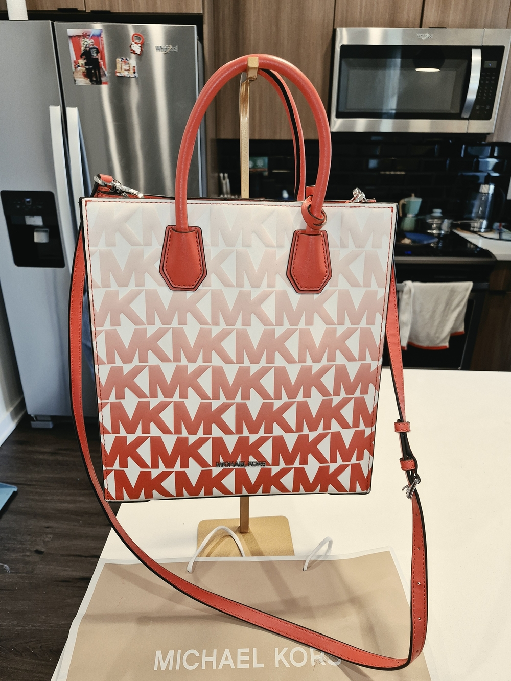 Michael Kors Red Logo Gradient Tote Bag